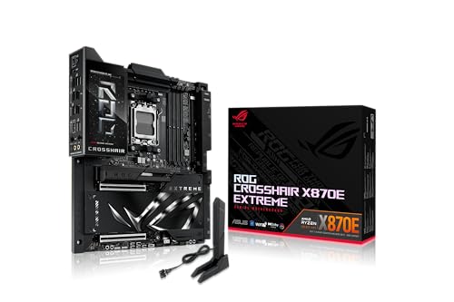 ASUS ROG Crosshair X870E Extreme AMD X870E AM5 E ATX Gaming Motherboard   20 2 2 Power Stages  DDR5  PCIe 5 0  5X M 2  5G & 10G LAN  Wi Fi 7  USB4 Type C  5  LCD  AI Overclocking & Networking