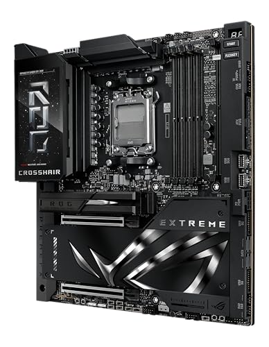 ASUS ROG Crosshair X870E Extreme AMD X870E AM5 E ATX Gaming Motherboard   20 2 2 Power Stages  DDR5  PCIe 5 0  5X M 2  5G & 10G LAN  Wi Fi 7  USB4 Type C  5  LCD  AI Overclocking & Networking