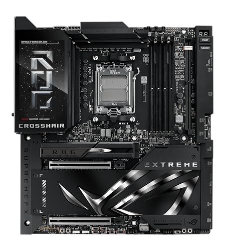 ASUS ROG Crosshair X870E Extreme AMD X870E AM5 E ATX Gaming Motherboard   20 2 2 Power Stages  DDR5  PCIe 5 0  5X M 2  5G & 10G LAN  Wi Fi 7  USB4 Type C  5  LCD  AI Overclocking & Networking