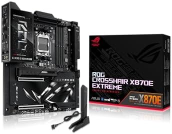 ASUS ROG Crosshair X870E Extreme AMD X870E AM5 E ATX Gaming Motherboard   20 2 2 Power Stages  DDR5  PCIe 5 0  5X M 2  5G & 10G LAN  Wi Fi 7  USB4 Type C  5  LCD  AI Overclocking & Networking