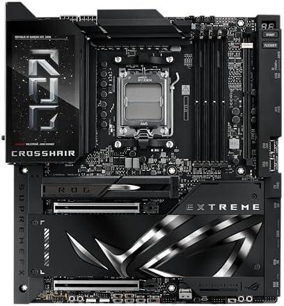 ASUS ROG Crosshair X870E Extreme AMD X870E AM5 E ATX Gaming Motherboard   20 2 2 Power Stages  DDR5  PCIe 5 0  5X M 2  5G & 10G LAN  Wi Fi 7  USB4 Type C  5  LCD  AI Overclocking & Networking