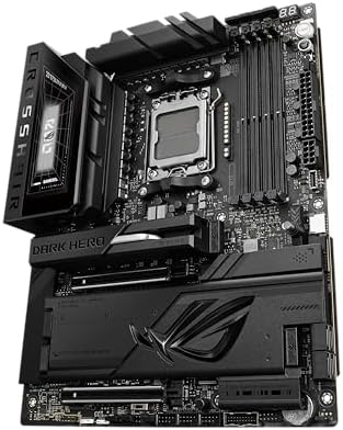 ASUS ROG Crosshair X870E Dark Hero ATX Motherboard  20 2 2 Power Stages  DDR5 Slots  PCIe  5 0  Five M 2 Slots  3D VC M 2 heatsink  USB4   AI Cache Boost  PCIe Slot Q Release  AIO Q Connector