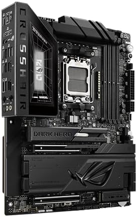 ASUS ROG Crosshair X870E Dark Hero ATX Motherboard  20 2 2 Power Stages  DDR5 Slots  PCIe  5 0  Five M 2 Slots  3D VC M 2 heatsink  USB4   AI Cache Boost  PCIe Slot Q Release  AIO Q Connector