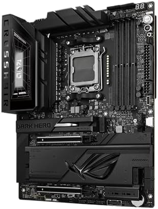 ASUS ROG Crosshair X870E Dark Hero ATX Motherboard  20 2 2 Power Stages  DDR5 Slots  PCIe  5 0  Five M 2 Slots  3D VC M 2 heatsink  USB4   AI Cache Boost  PCIe Slot Q Release  AIO Q Connector