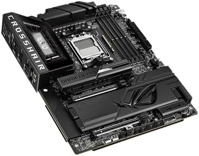 ASUS ROG Crosshair X870E Dark Hero ATX Motherboard  20 2 2 Power Stages  DDR5 Slots  PCIe  5 0  Five M 2 Slots  3D VC M 2 heatsink  USB4   AI Cache Boost  PCIe Slot Q Release  AIO Q Connector