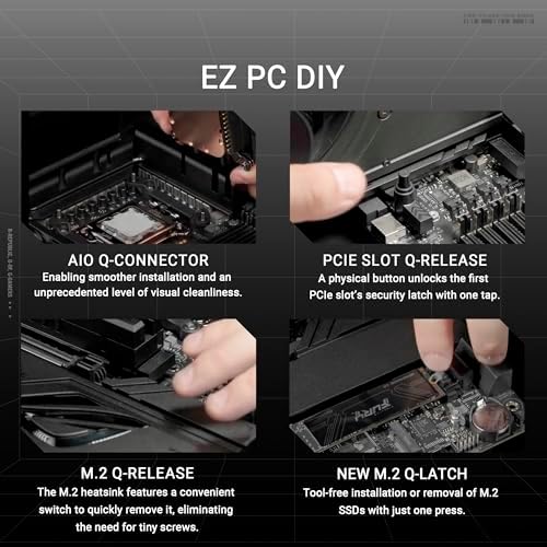 ASUS ROG Crosshair X870E Dark Hero ATX Motherboard  20 2 2 Power Stages  DDR5 Slots  PCIe  5 0  Five M 2 Slots  3D VC M 2 heatsink  USB4   AI Cache Boost  PCIe Slot Q Release  AIO Q Connector