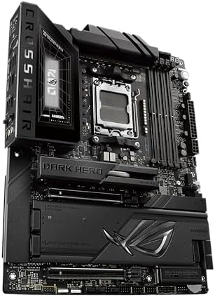 ASUS ROG Crosshair X870E Dark Hero ATX Motherboard  20 2 2 Power Stages  DDR5 Slots  PCIe  5 0  Five M 2 Slots  3D VC M 2 heatsink  USB4   AI Cache Boost  PCIe Slot Q Release  AIO Q Connector