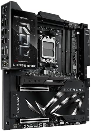 ASUS ROG Crosshair X870E Extreme AMD X870E AM5 E ATX Gaming Motherboard   20 2 2 Power Stages  DDR5  PCIe 5 0  5X M 2  5G & 10G LAN  Wi Fi 7  USB4 Type C  5  LCD  AI Overclocking & Networking