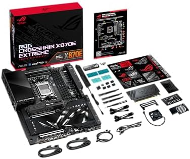 ASUS ROG Crosshair X870E Extreme AMD X870E AM5 E ATX Gaming Motherboard   20 2 2 Power Stages  DDR5  PCIe 5 0  5X M 2  5G & 10G LAN  Wi Fi 7  USB4 Type C  5  LCD  AI Overclocking & Networking