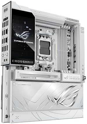 ASUS ROG Crosshair X870E Glacial AM5 E ATX Motherboard  DDR5  DIMM Fit  WiFi 7  PCIe 5 0  7X M 2  2X 10Gb LAN  5  LCD  AIO Q Connector  AI Cache Boost