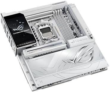 ASUS ROG Crosshair X870E Glacial AM5 E ATX Motherboard  DDR5  DIMM Fit  WiFi 7  PCIe 5 0  7X M 2  2X 10Gb LAN  5  LCD  AIO Q Connector  AI Cache Boost
