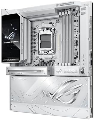 ASUS ROG Crosshair X870E Glacial AM5 E ATX Motherboard  DDR5  DIMM Fit  WiFi 7  PCIe 5 0  7X M 2  2X 10Gb LAN  5  LCD  AIO Q Connector  AI Cache Boost