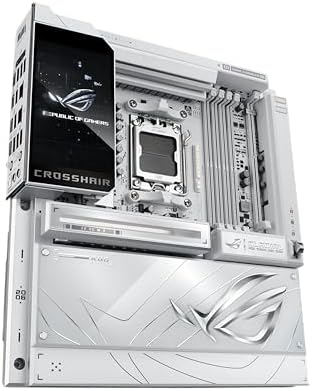 ASUS ROG Crosshair X870E Glacial AM5 E ATX Motherboard  DDR5  DIMM Fit  WiFi 7  PCIe 5 0  7X M 2  2X 10Gb LAN  5  LCD  AIO Q Connector  AI Cache Boost