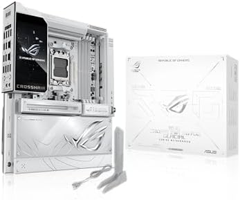 ASUS ROG Crosshair X870E Glacial AM5 E ATX Motherboard  DDR5  DIMM Fit  WiFi 7  PCIe 5 0  7X M 2  2X 10Gb LAN  5  LCD  AIO Q Connector  AI Cache Boost