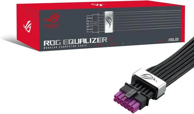 ASUS ROG Equalizer 12V 2x6 PCIe Cable  ATX 3 1 & PCIe 5 1  Load Balance PSU to ROG Equalizer Power  Reduction of Current Variation  Enhanced Graphics Card Protection   3 Year Warranty