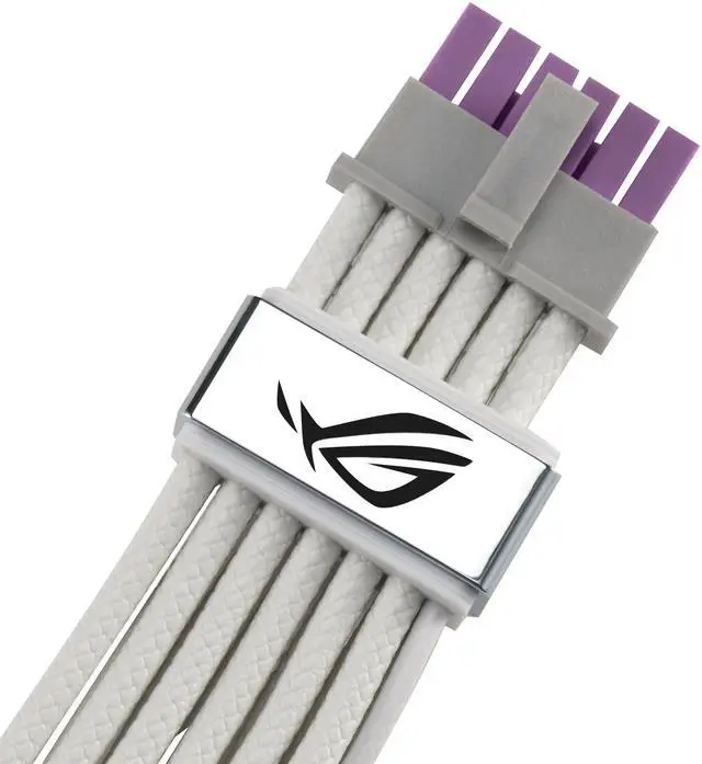 ASUS ROG Equalizer White Edition 12V 2x6 PCIe Cable  ATX 3 1 & PCIe 5 1  Load Balance PSU to ROG Equalizer Power  Reduction of Current Variation  Enhanced Graphics Card Protection   3 Year Warranty