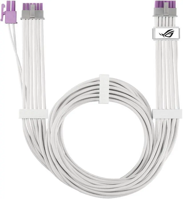 ASUS ROG Equalizer White Edition 12V 2x6 PCIe Cable  ATX 3 1 & PCIe 5 1  Load Balance PSU to ROG Equalizer Power  Reduction of Current Variation  Enhanced Graphics Card Protection   3 Year Warranty