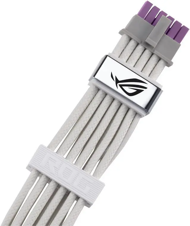 ASUS ROG Equalizer White Edition 12V 2x6 PCIe Cable  ATX 3 1 & PCIe 5 1  Load Balance PSU to ROG Equalizer Power  Reduction of Current Variation  Enhanced Graphics Card Protection   3 Year Warranty