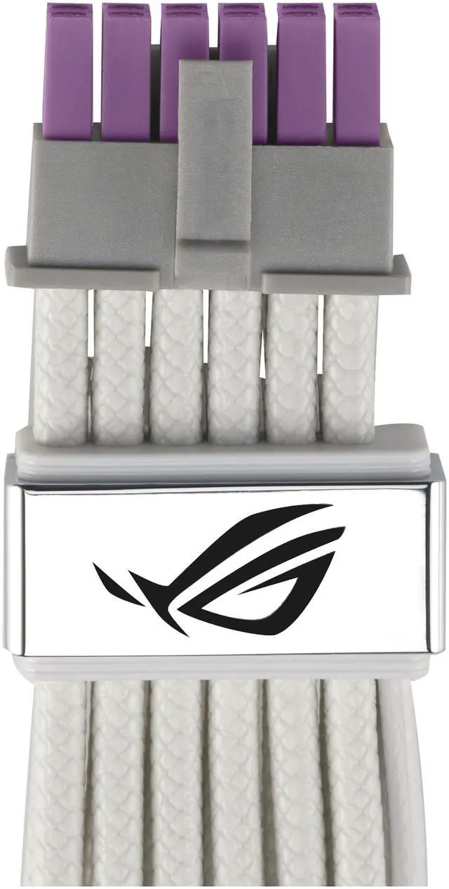 ASUS ROG Equalizer White Edition 12V 2x6 PCIe Cable  ATX 3 1 & PCIe 5 1  Load Balance PSU to ROG Equalizer Power  Reduction of Current Variation  Enhanced Graphics Card Protection   3 Year Warranty