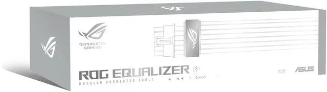 ASUS ROG Equalizer White Edition 12V 2x6 PCIe Cable  ATX 3 1 & PCIe 5 1  Load Balance PSU to ROG Equalizer Power  Reduction of Current Variation  Enhanced Graphics Card Protection   3 Year Warranty