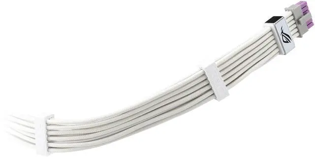 ASUS ROG Equalizer White Edition 12V 2x6 PCIe Cable  ATX 3 1 & PCIe 5 1  Load Balance PSU to ROG Equalizer Power  Reduction of Current Variation  Enhanced Graphics Card Protection   3 Year Warranty