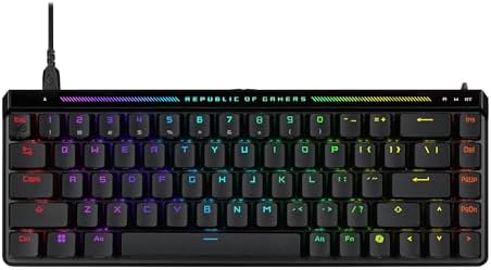 ASUS ROG Falchion Ace HFX Hall Effect Gaming Keyboard – 65% TKL, Dual USB-C, Magnetic Switches, Rapid Trigger, Speed Tap, 8000 Hz Polling, Touch Panel, Portable, Protective Cover, PBT Keycaps - Black