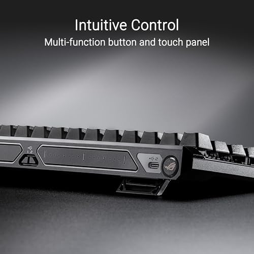 ASUS ROG Falchion Ace HFX Hall Effect Gaming Keyboard – 65% TKL, Dual USB-C, Magnetic Switches, Rapid Trigger, Speed Tap, 8000 Hz Polling, Touch Panel, Portable, Protective Cover, PBT Keycaps - Black