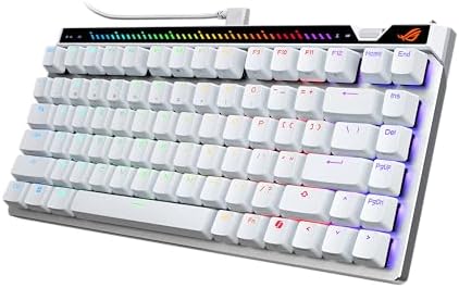 ASUS ROG Falchion Ace 75 HE Wired Analog Hall Effect Gaming Keyboard  75  TKL  USB  Hot Swappable HFX V2X Magnetic Switch  Rapid Trigger  8KHz Polling  PBT Keycap  Carry Case  Web based Config   White