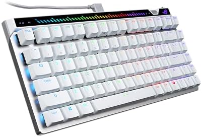 ASUS ROG Falchion Ace 75 HE Wired Analog Hall Effect Gaming Keyboard  75  TKL  USB  Hot Swappable HFX V2X Magnetic Switch  Rapid Trigger  8KHz Polling  PBT Keycap  Carry Case  Web based Config   White