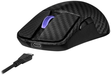 ASUS ROG Harpe Ace Extreme - Ratón inalámbrico para juegos de esports – Construcción de fibra de carbono, 1.66 oz ligero, conectividad de tres modos, 42K DPI, batería de hasta 70 horas, patines de