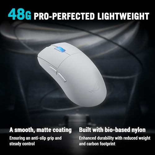 ASUS ROG Harpe II Ace Wireless Esports Gaming Mouse   2025  Pro Tested  Right Handed  48g Lightweight  Tri Mode Connectivity  42K DPI  8K Polling  101Hr Battery  Web Based Tool  PC/Mac Support   White