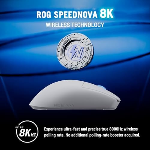 ASUS ROG Harpe II Ace Wireless Esports Gaming Mouse   2025  Pro Tested  Right Handed  48g Lightweight  Tri Mode Connectivity  42K DPI  8K Polling  101Hr Battery  Web Based Tool  PC/Mac Support   White