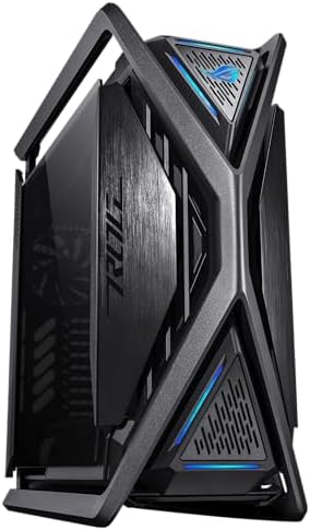ASUS ROG Hyperion GR701 EATX - Carcasa para computadora de torre completa con estructura semiabierta, paneles laterales sin herramientas, soporta radiadores de hasta 0.079 x 16.535 in, soporte para