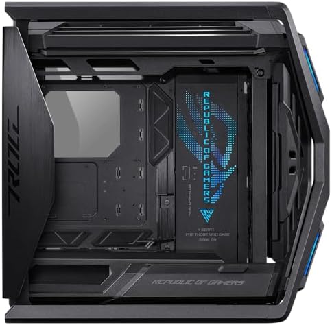 ASUS ROG Hyperion GR701 BTF Edition PC case  ASUS ATX BTF motherboards Support  420 mm Dual Radiator Support  Four 140 mm Fans  Metal GPU Holder  Component Storage  ARGB Fan hub  60W Fast Charging