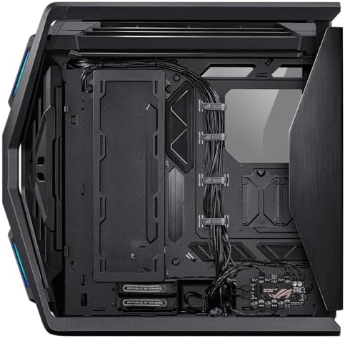 ASUS ROG Hyperion GR701 BTF Edition PC case  ASUS ATX BTF motherboards Support  420 mm Dual Radiator Support  Four 140 mm Fans  Metal GPU Holder  Component Storage  ARGB Fan hub  60W Fast Charging