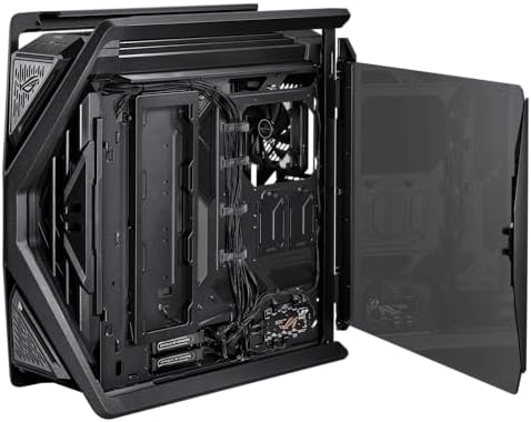 ASUS ROG Hyperion GR701 BTF Edition PC case  ASUS ATX BTF motherboards Support  420 mm Dual Radiator Support  Four 140 mm Fans  Metal GPU Holder  Component Storage  ARGB Fan hub  60W Fast Charging