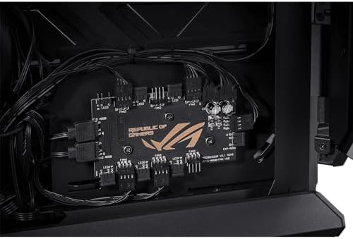 ASUS ROG Hyperion GR701 BTF Edition PC case  ASUS ATX BTF motherboards Support  420 mm Dual Radiator Support  Four 140 mm Fans  Metal GPU Holder  Component Storage  ARGB Fan hub  60W Fast Charging