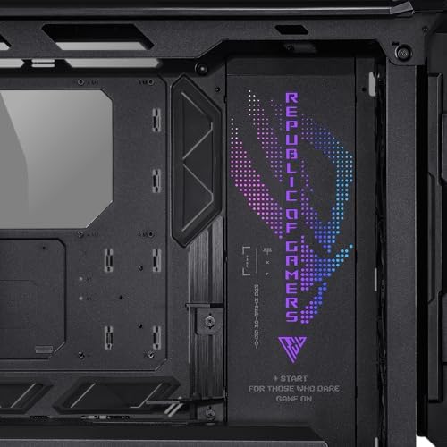 ASUS ROG Hyperion GR701 BTF Edition PC case  ASUS ATX BTF motherboards Support  420 mm Dual Radiator Support  Four 140 mm Fans  Metal GPU Holder  Component Storage  ARGB Fan hub  60W Fast Charging