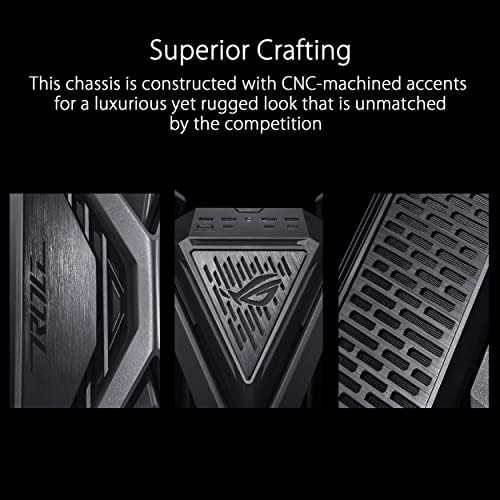 ASUS ROG Hyperion GR701 EATX Gaming Case  High Airflow Design  Tool Free Side Panels  Pre Installed 4x140mm Fans  Supports 420mm Radiators  Built in GPU Holder  Front USB Type C  2 Year Warranty