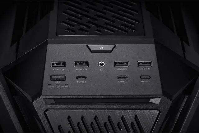 ASUS ROG Hyperion GR701 EATX full tower computer case with semi open structure  tool free side panels  supports up to 2 x 420mm radiators  built in graphics card holder 2x front panel Type C