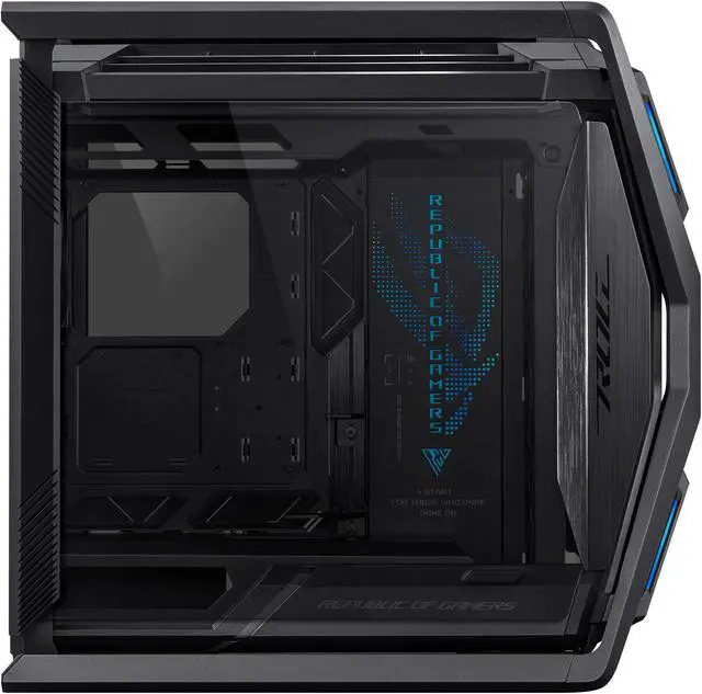 ASUS ROG Hyperion GR701 EATX full tower computer case with semi open structure  tool free side panels  supports up to 2 x 420mm radiators  built in graphics card holder 2x front panel Type C