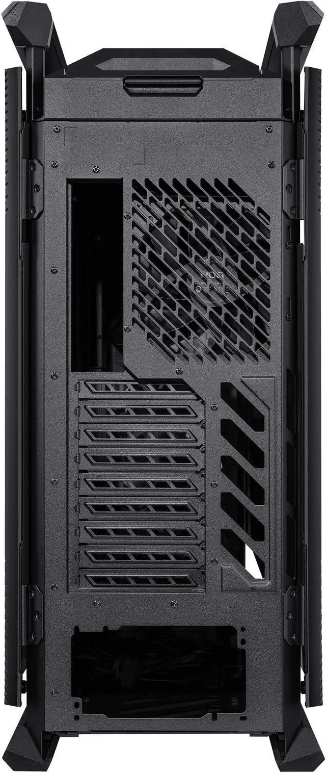 ASUS ROG Hyperion GR701 EATX full tower computer case with semi open structure  tool free side panels  supports up to 2 x 420mm radiators  built in graphics card holder 2x front panel Type C