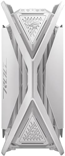 ASUS ROG Hyperion GR701 White EATX Gaming Case  High Airflow Design  Tool Free Side Panels  Pre Installed 4x140mm Fans  Supports 420mm Radiators  Built in GPU Holder  Front USB C  2 Year Warranty