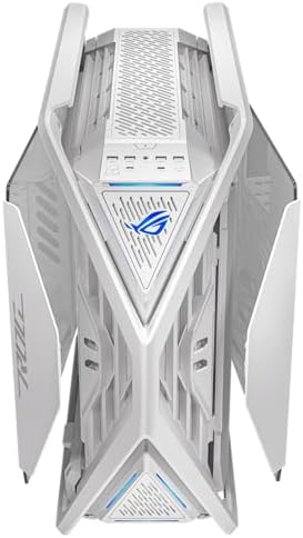 ASUS ROG Hyperion GR701 White EATX Gaming Case  High Airflow Design  Tool Free Side Panels  Pre Installed 4x140mm Fans  Supports 420mm Radiators  Built in GPU Holder  Front USB C  2 Year Warranty