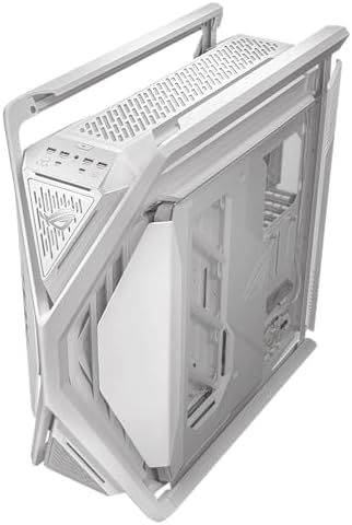 ASUS ROG Hyperion GR701 White EATX Gaming Case  High Airflow Design  Tool Free Side Panels  Pre Installed 4x140mm Fans  Supports 420mm Radiators  Built in GPU Holder  Front USB C  2 Year Warranty