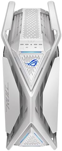 ASUS ROG Hyperion GR701 White EATX Gaming Case  High Airflow Design  Tool Free Side Panels  Pre Installed 4x140mm Fans  Supports 420mm Radiators  Built in GPU Holder  Front USB C  2 Year Warranty