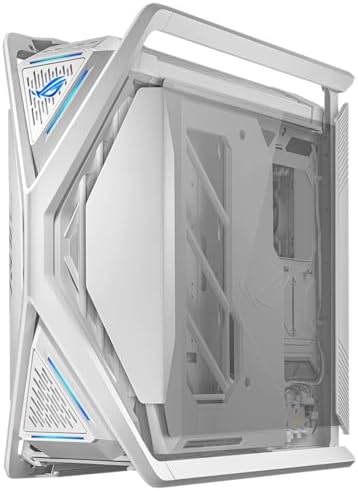 ASUS ROG Hyperion GR701 White EATX Gaming Case  High Airflow Design  Tool Free Side Panels  Pre Installed 4x140mm Fans  Supports 420mm Radiators  Built in GPU Holder  Front USB C  2 Year Warranty