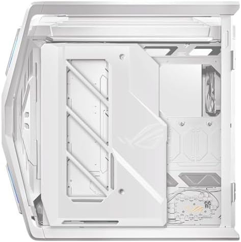ASUS ROG Hyperion GR701 White EATX Gaming Case  High Airflow Design  Tool Free Side Panels  Pre Installed 4x140mm Fans  Supports 420mm Radiators  Built in GPU Holder  Front USB C  2 Year Warranty