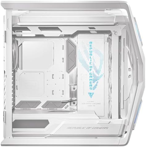 ASUS ROG Hyperion GR701 White EATX Gaming Case  High Airflow Design  Tool Free Side Panels  Pre Installed 4x140mm Fans  Supports 420mm Radiators  Built in GPU Holder  Front USB C  2 Year Warranty