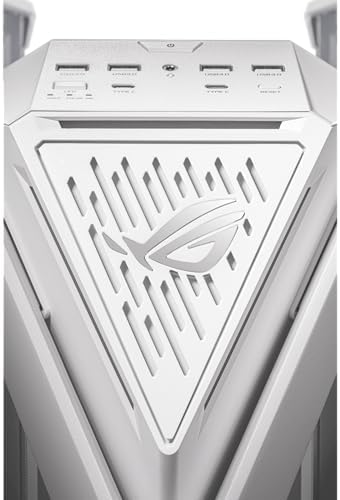 ASUS ROG Hyperion GR701 White EATX Gaming Case  High Airflow Design  Tool Free Side Panels  Pre Installed 4x140mm Fans  Supports 420mm Radiators  Built in GPU Holder  Front USB C  2 Year Warranty